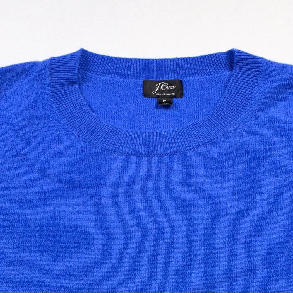 J. Crew Cashmere Classic Fit Crewneck Sweater Womens Medium Cobalt Blue - Picture 3 of 6